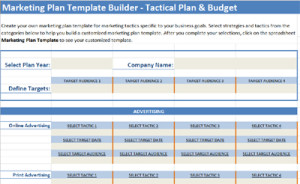 marketing plan template builder