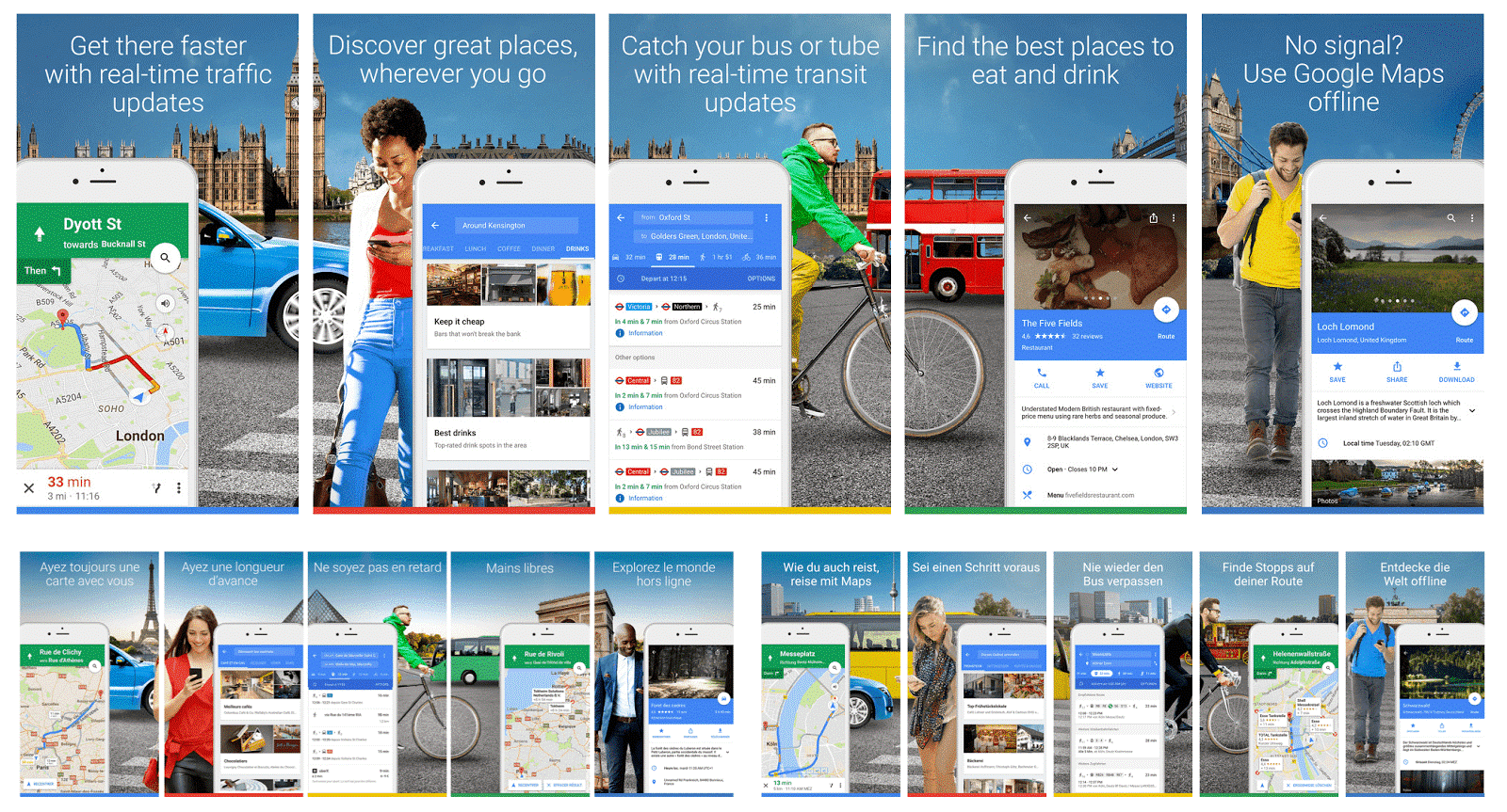 google maps localized screenshots