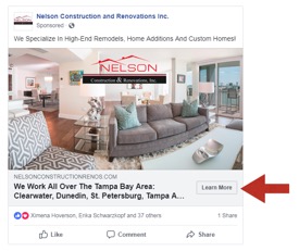 facebook call to action button